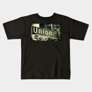 Union Street, Pasadena, California by Mistah Wilson Kids T-Shirt